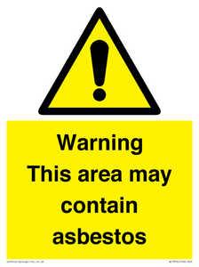 Warning This area may contain asbestos